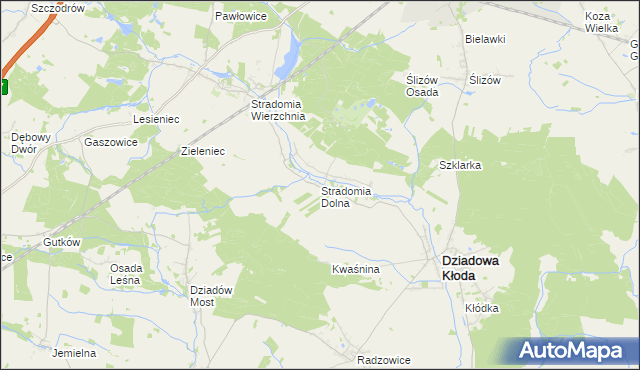 mapa Stradomia Dolna, Stradomia Dolna na mapie Targeo