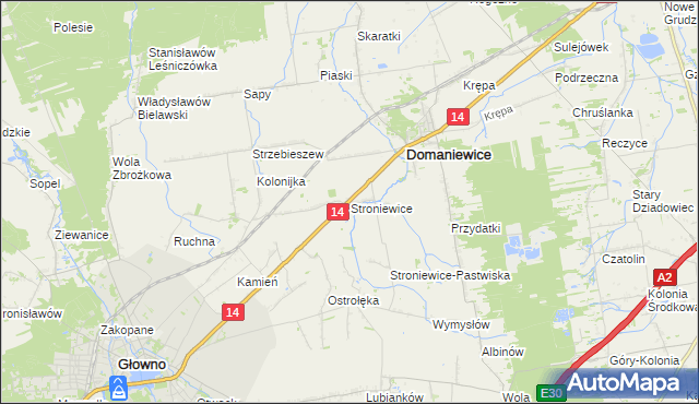 mapa Stroniewice, Stroniewice na mapie Targeo