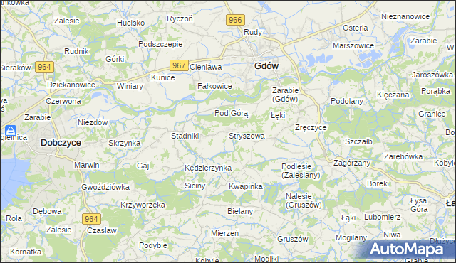 mapa Stryszowa, Stryszowa na mapie Targeo