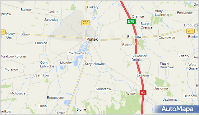 mapa Sułkowice Pierwsze, Sułkowice Pierwsze na mapie Targeo