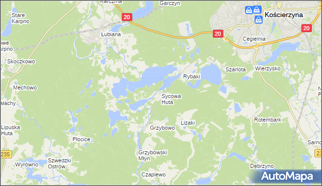 mapa Sycowa Huta, Sycowa Huta na mapie Targeo