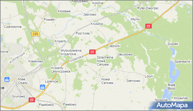 mapa Szlachetna Nowa Cerkiew, Szlachetna Nowa Cerkiew na mapie Targeo