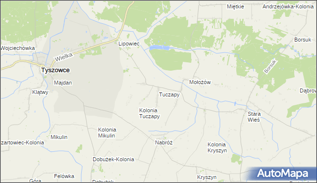 mapa Tuczapy gmina Mircze, Tuczapy gmina Mircze na mapie Targeo