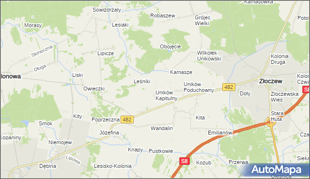 mapa Uników Kapitulny, Uników Kapitulny na mapie Targeo