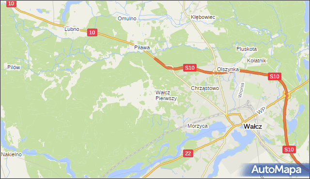 mapa Wałcz Pierwszy, Wałcz Pierwszy na mapie Targeo