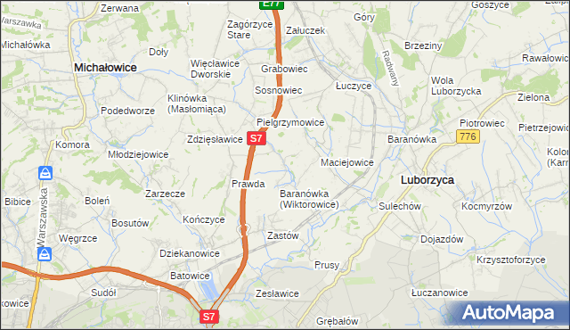 mapa Wiktorowice, Wiktorowice na mapie Targeo