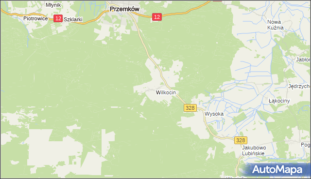 mapa Wilkocin, Wilkocin na mapie Targeo