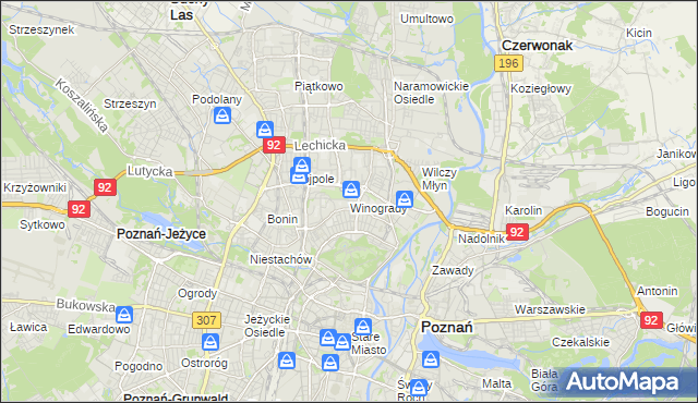 mapa Winogrady, Winogrady na mapie Targeo