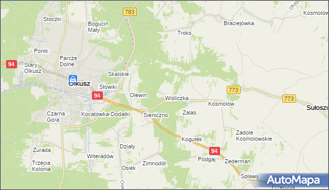 mapa Wiśliczka, Wiśliczka na mapie Targeo
