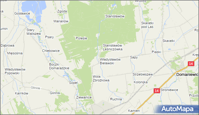 mapa Władysławów Bielawski, Władysławów Bielawski na mapie Targeo