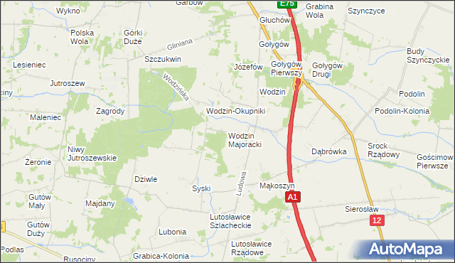 mapa Wodzin Majoracki, Wodzin Majoracki na mapie Targeo