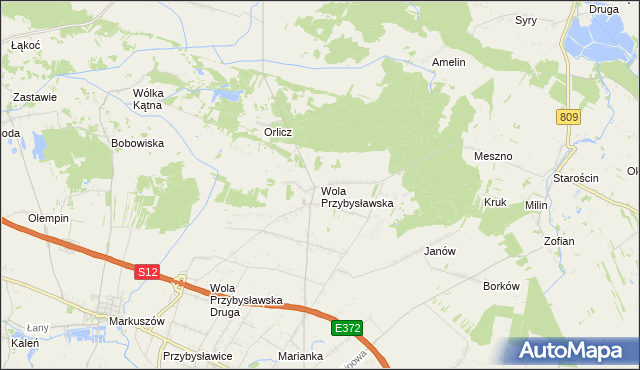 mapa Wola Przybysławska, Wola Przybysławska na mapie Targeo