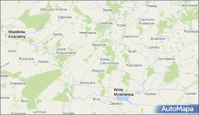 mapa Wólka Ciechomska, Wólka Ciechomska na mapie Targeo