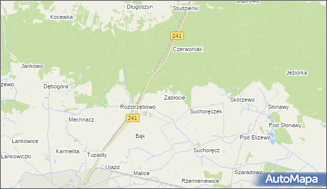 mapa Zabłocie gmina Kcynia, Zabłocie gmina Kcynia na mapie Targeo