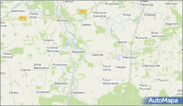 mapa Zaborze gmina Nasielsk, Zaborze gmina Nasielsk na mapie Targeo