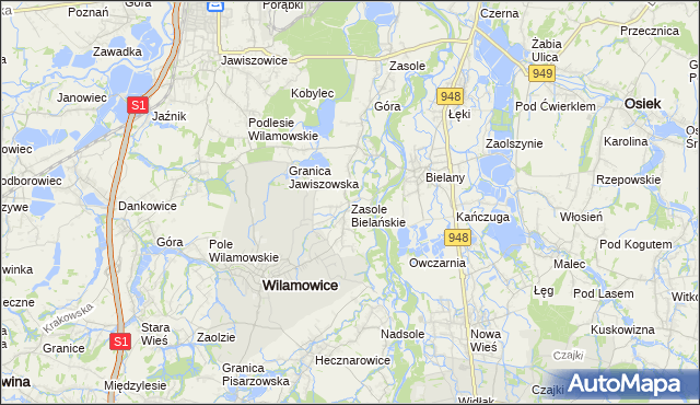 mapa Zasole Bielańskie, Zasole Bielańskie na mapie Targeo