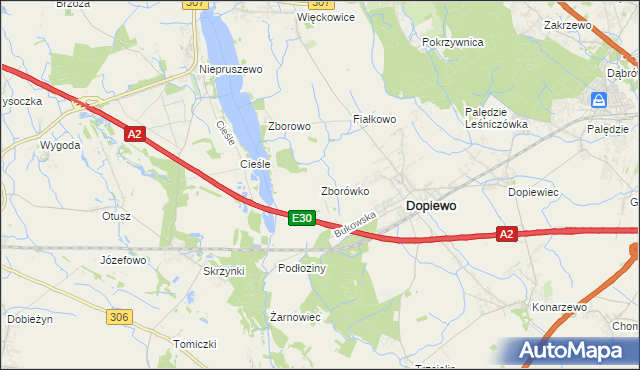 mapa Zborówko, Zborówko na mapie Targeo