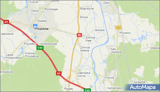 mapa Zimnice Wielkie, Zimnice Wielkie na mapie Targeo
