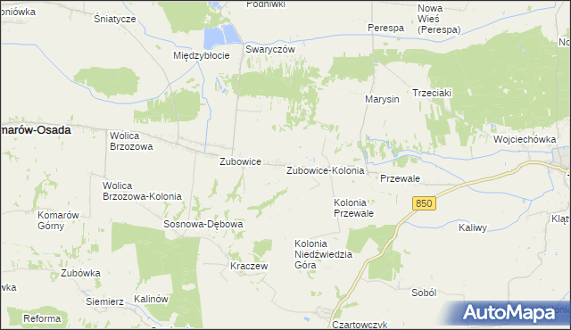 mapa Zubowice-Kolonia, Zubowice-Kolonia na mapie Targeo