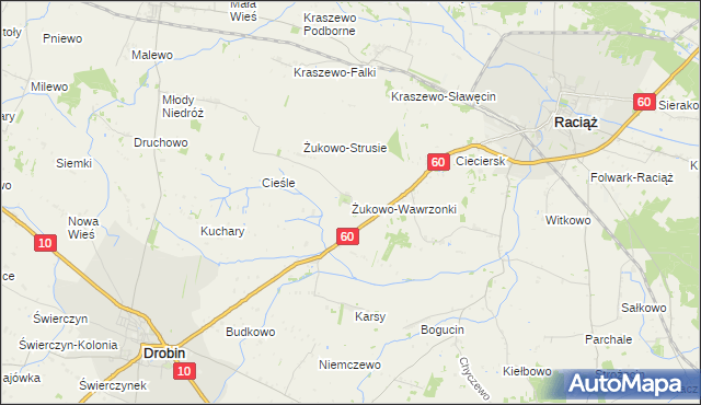 mapa Żukowo-Wawrzonki, Żukowo-Wawrzonki na mapie Targeo