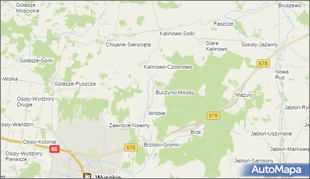 mapa Buczyno-Mikosy, Buczyno-Mikosy na mapie Targeo