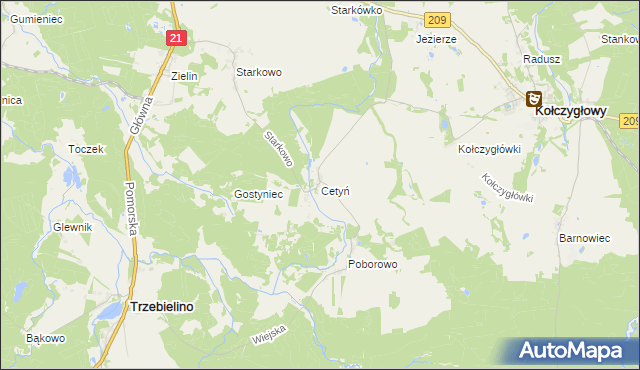 mapa Cetyń, Cetyń na mapie Targeo