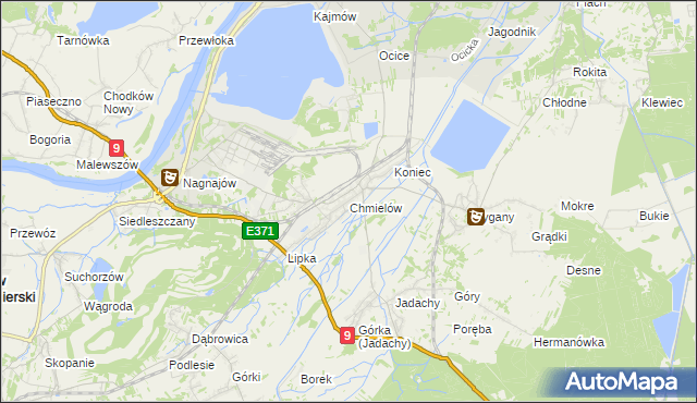 mapa Chmielów gmina Nowa Dęba, Chmielów gmina Nowa Dęba na mapie Targeo
