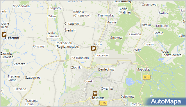 mapa Chorzelów, Chorzelów na mapie Targeo