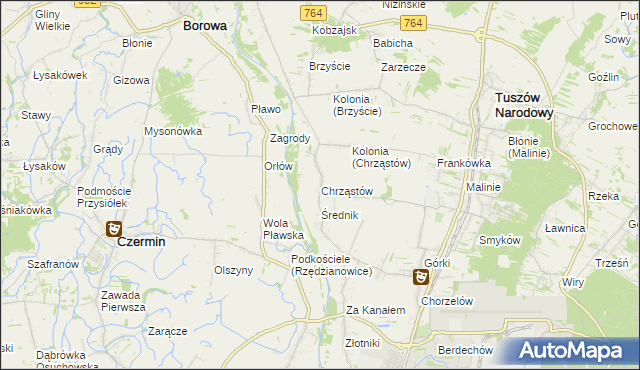 mapa Chrząstów gmina Mielec, Chrząstów gmina Mielec na mapie Targeo