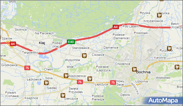 mapa Cikowice, Cikowice na mapie Targeo