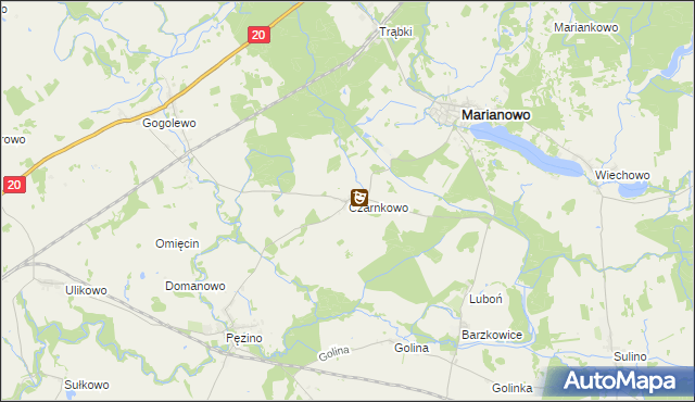 mapa Czarnkowo gmina Marianowo, Czarnkowo gmina Marianowo na mapie Targeo