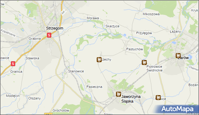 mapa Czechy gmina Jaworzyna Śląska, Czechy gmina Jaworzyna Śląska na mapie Targeo