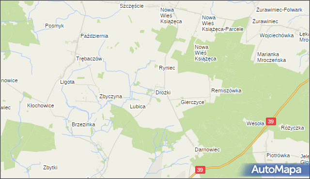 mapa Drożki, Drożki na mapie Targeo