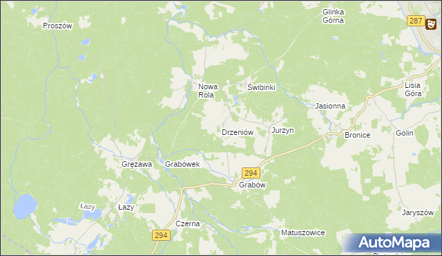 mapa Drzeniów gmina Tuplice, Drzeniów gmina Tuplice na mapie Targeo