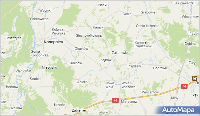 mapa Fajnów, Fajnów na mapie Targeo