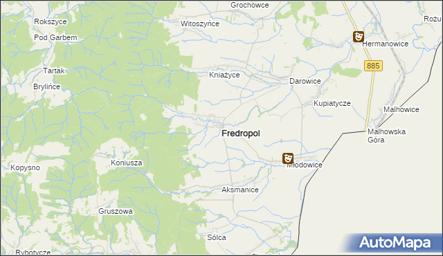 mapa Fredropol, Fredropol na mapie Targeo