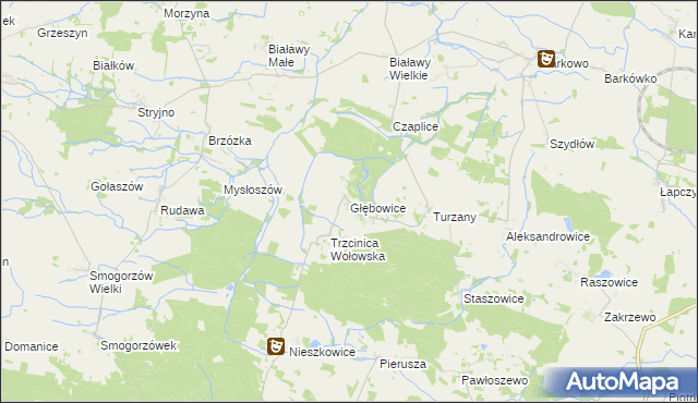 mapa Głębowice gmina Wińsko, Głębowice gmina Wińsko na mapie Targeo