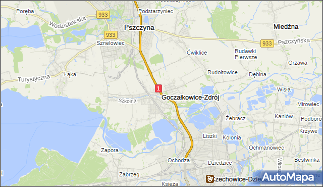 mapa Goczałkowice-Zdrój, Goczałkowice-Zdrój na mapie Targeo