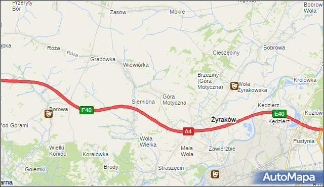 mapa Góra Motyczna, Góra Motyczna na mapie Targeo