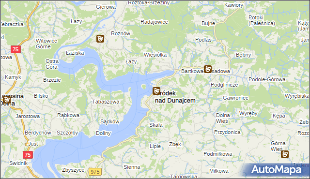 mapa Gródek nad Dunajcem, Gródek nad Dunajcem na mapie Targeo