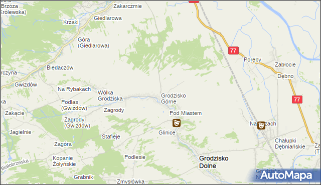 mapa Grodzisko Górne, Grodzisko Górne na mapie Targeo