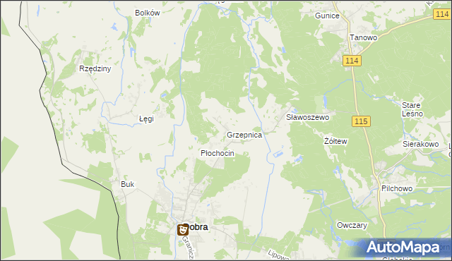 mapa Grzepnica, Grzepnica na mapie Targeo