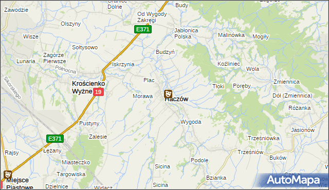 mapa Haczów, Haczów na mapie Targeo