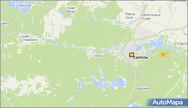 mapa Irena gmina Zaklików, Irena gmina Zaklików na mapie Targeo