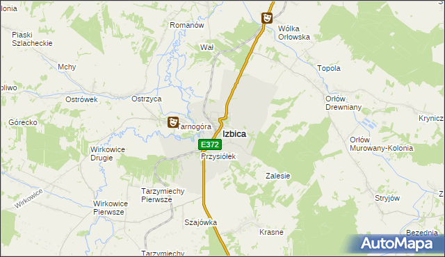 mapa Izbica powiat krasnostawski, Izbica powiat krasnostawski na mapie Targeo