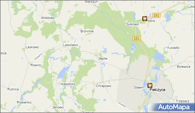 mapa Jagów, Jagów na mapie Targeo