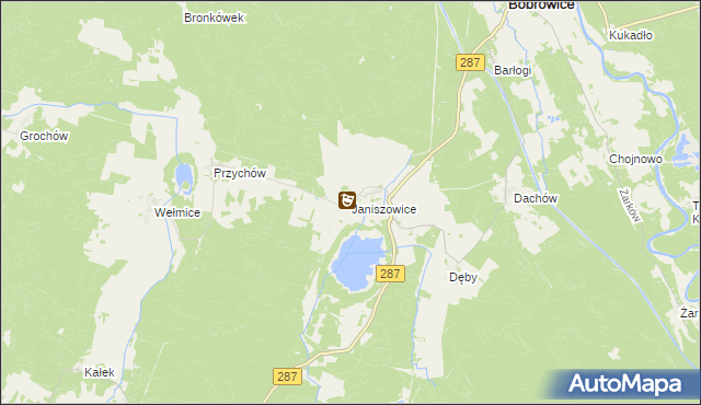 mapa Janiszowice gmina Bobrowice, Janiszowice gmina Bobrowice na mapie Targeo