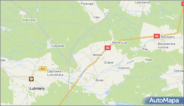 mapa Jełowa, Jełowa na mapie Targeo