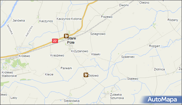 mapa Kławki, Kławki na mapie Targeo