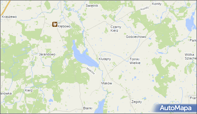 mapa Klutajny, Klutajny na mapie Targeo